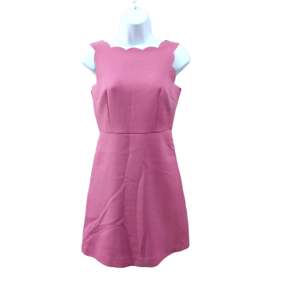LOFT Rose Pink Scalloped Neck Sleeveless Dress